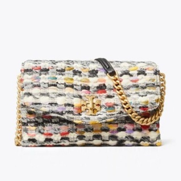 Tory Burch🌼NEW Kira Tweed chain wallet multicolor - Picture 3 of 15